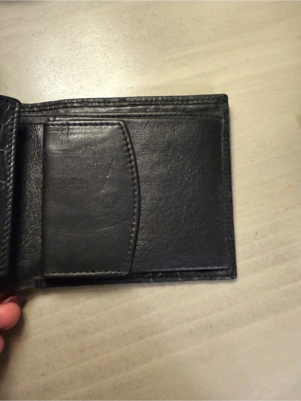 Black Men's Textured African Buffalo Leather Bifold Wallet